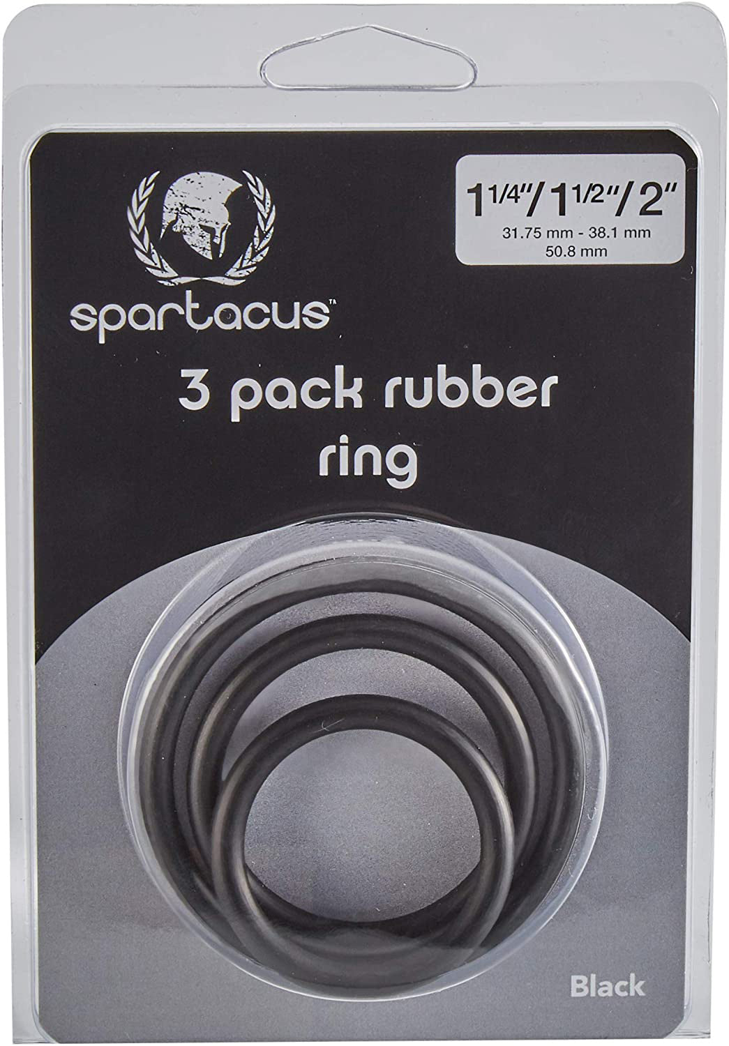 Spartacus Rubber Cock Ring Set (Black) – Versatile Silicone Cock Rings > Cock Ring > Sets