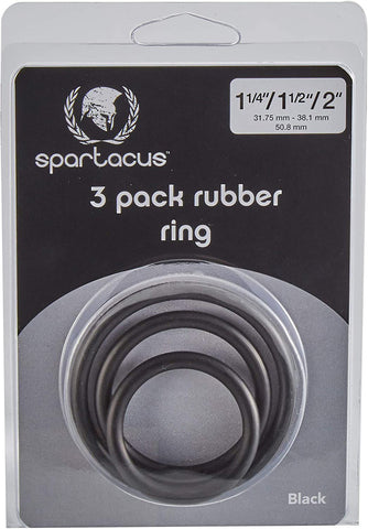 Spartacus Rubber Cock Ring Set (Black) – Versatile Silicone Cock Rings COCK RING Set