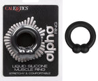 Alpha Liquid Silicone Muscle Ring Stretchy Comfortable Enhancer Ring Black > Cock Ring > Single