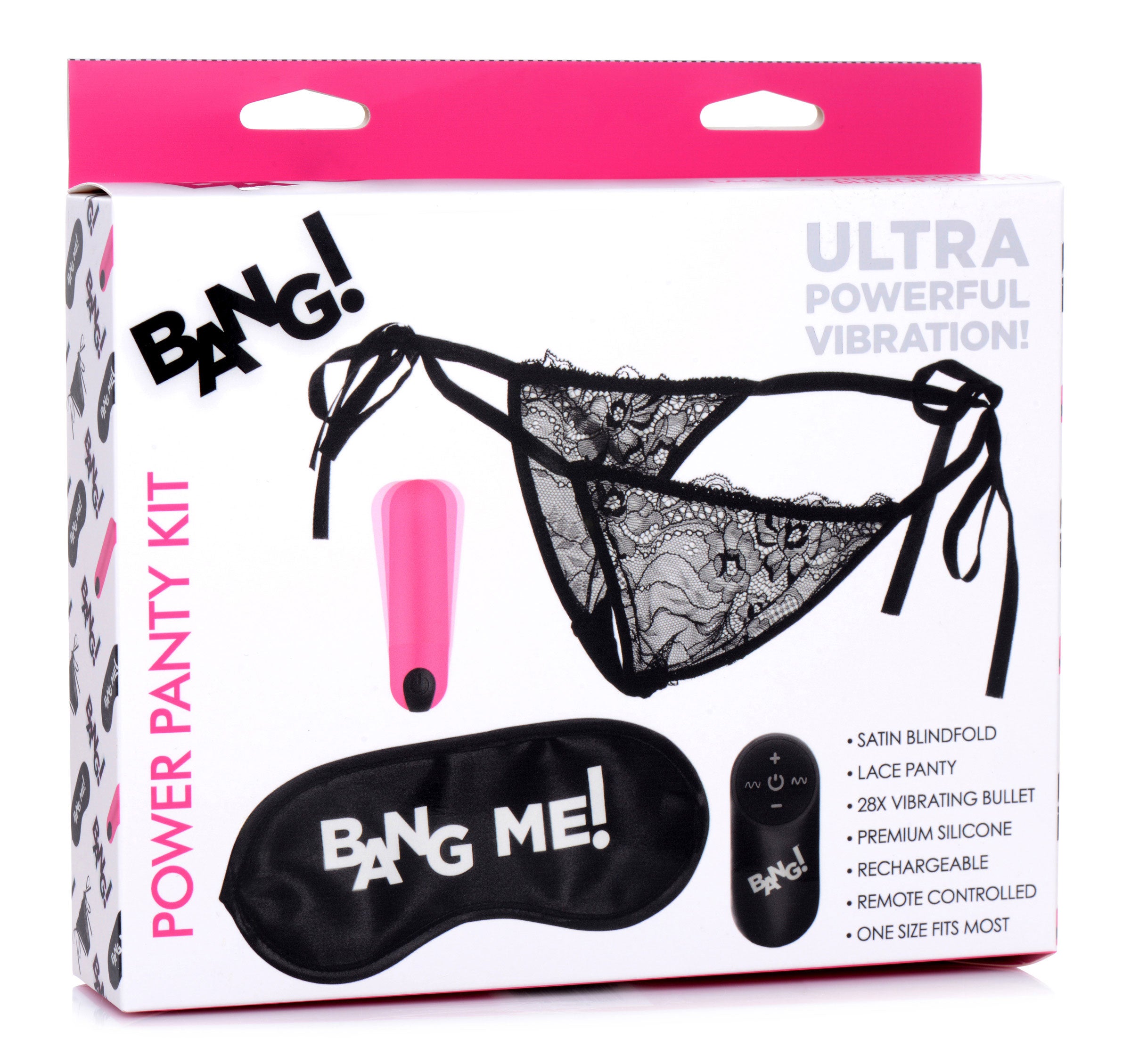 Bang Power Panty Kit Pink Lace With Bullet Vibrator for Adults Panty Vibrators