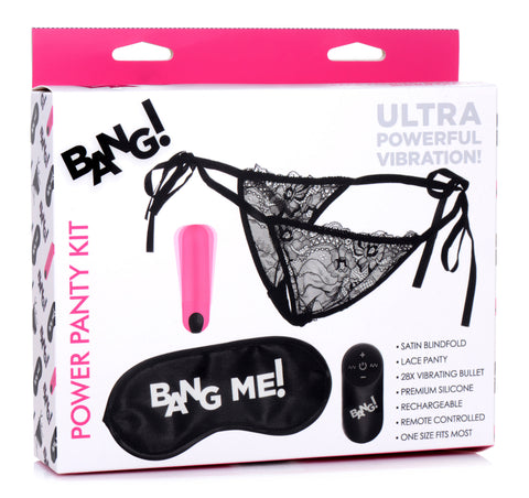 Bang Power Panty Kit Pink Lace With Bullet Vibrator for Adults Panty Vibrators