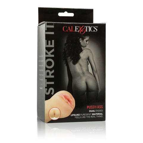 CalExotics Realistic Stroke It Pussy and Ass Masturbator Sleeve Beige Masturbation Aids for Males