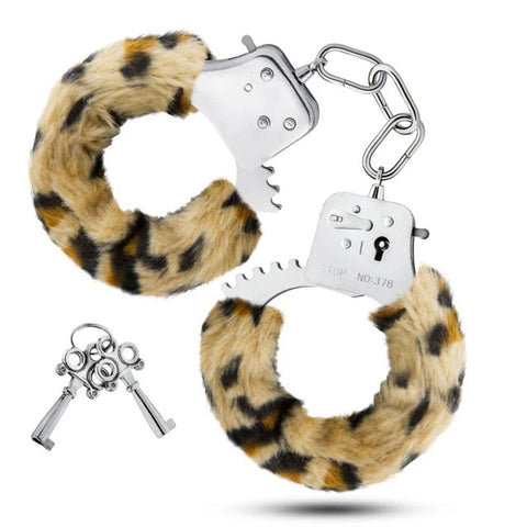 Temptasia Beginner Leopard Print Bondage Cuffs with Keys Animal Print > Bondage Gear > Restraints