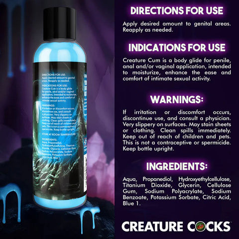 Creature Cum Blue Water-Based Personal Lubricant 8oz Bottle Speciality Lubricants