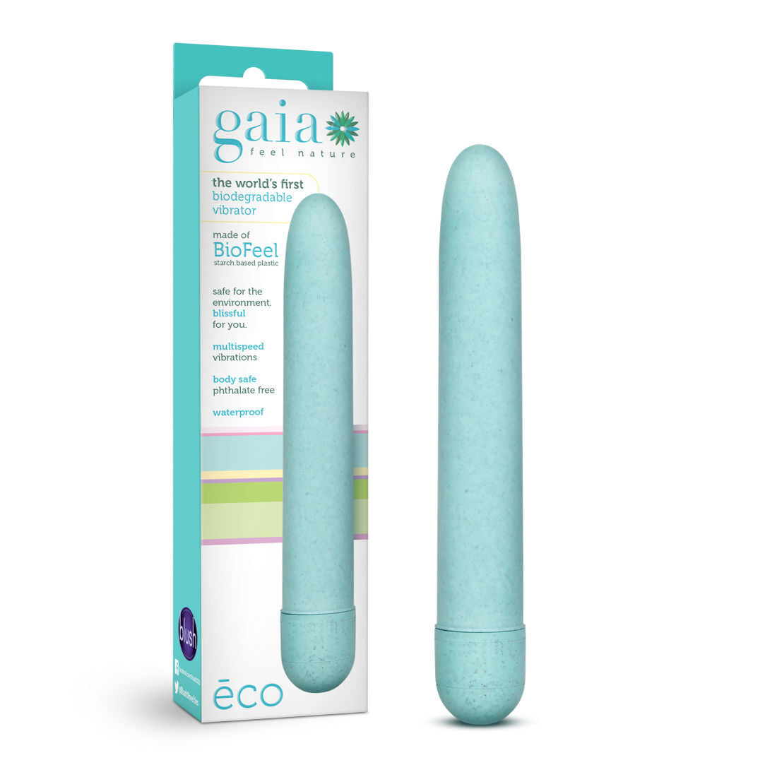 Gaia Eco Aqua Biodegradable Vibrator Made From Biofeel Material > Vibrators > Standard Vibrators