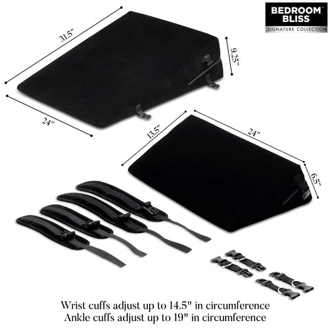 Bondage Cushion Set Foam Wedge Pillow for Adult Intimacy Black Sex Positioners