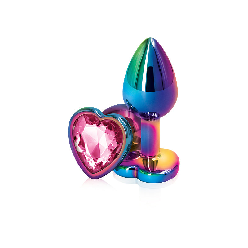 Rear Assets Multi 2.76 Inch Heart Small (Pink) – Lightweight Metal Butt Plug > Anal Range > Jewel Butt Plugs