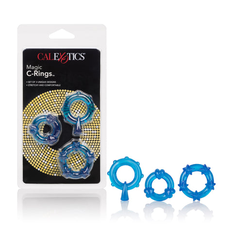 Magic Blue C-Rings Adult Intimacy Toy for Enhanced Performance Blue COCK RING Set