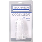 Titanmen Cock Sleeve with Ball Strap Clear 4.5 Inch Sleeve Clear > Sex Toys For Men > Penis Sleeves