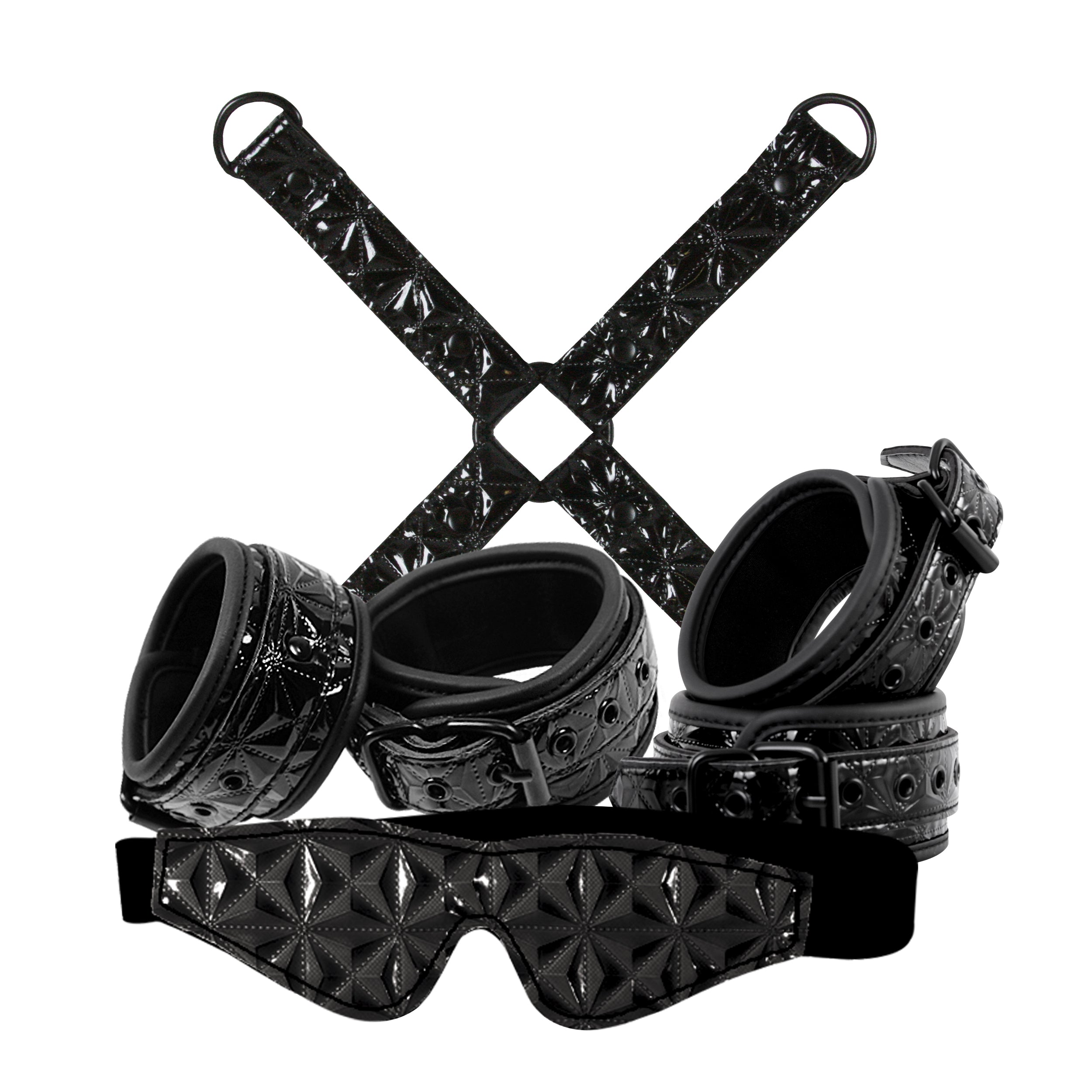 Sinful Black Bondage Kit With Restraints And Mask Set Black > Bondage Gear > Bondage Kits