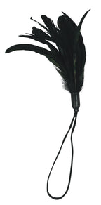 Pleasure Feather Feather Tickler with Wrist Cord – Rooster Feather Sensory Toy Black > Bondage Gear > Ticklers