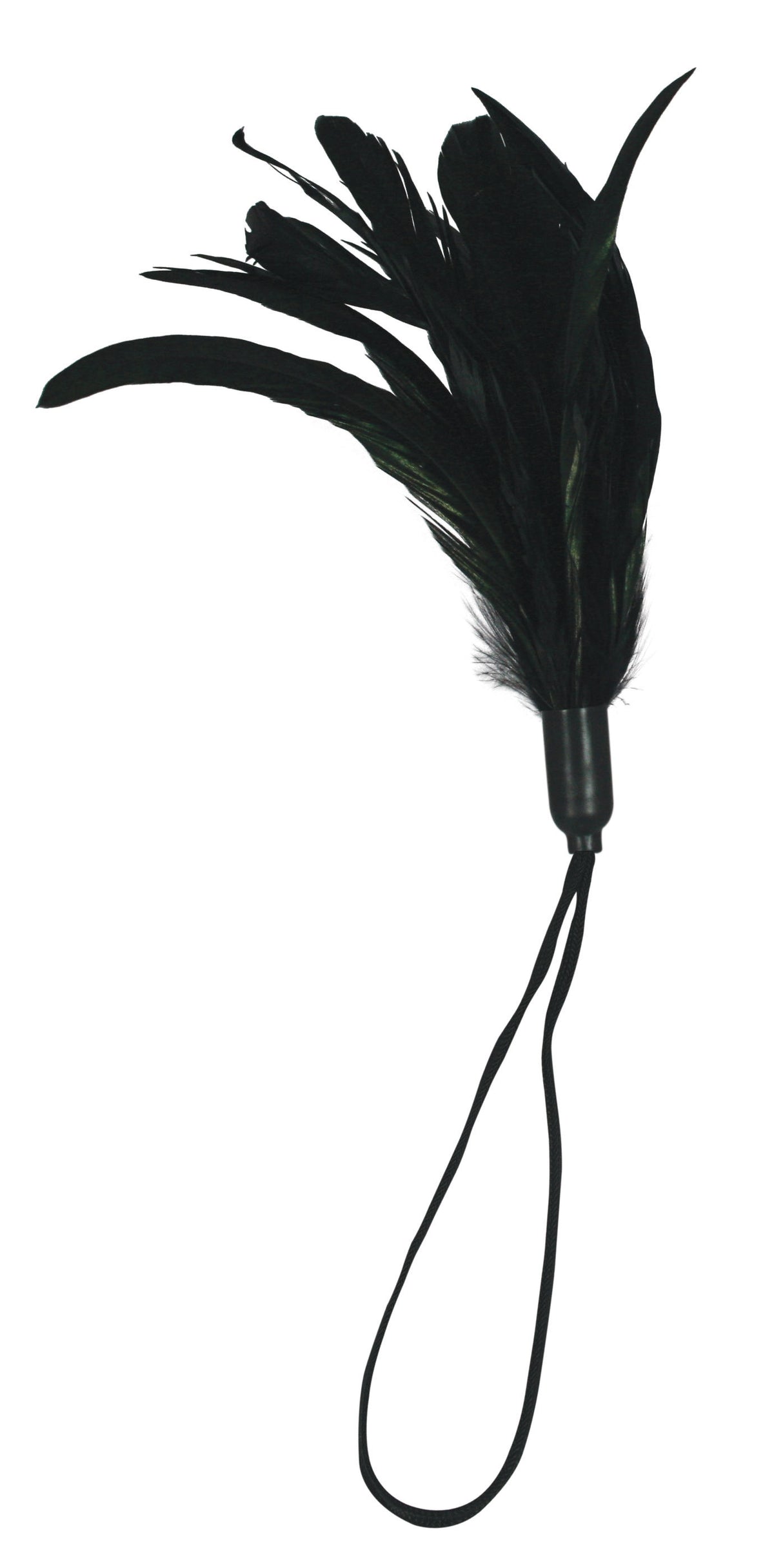Pleasure Feather Black Feather Tickler with Wrist Cord for Adults Black Whips & Paddles