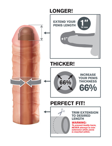 Fantasy X-tensions Mega One Inch Extension Penis Extension Sleeve SLEEVES