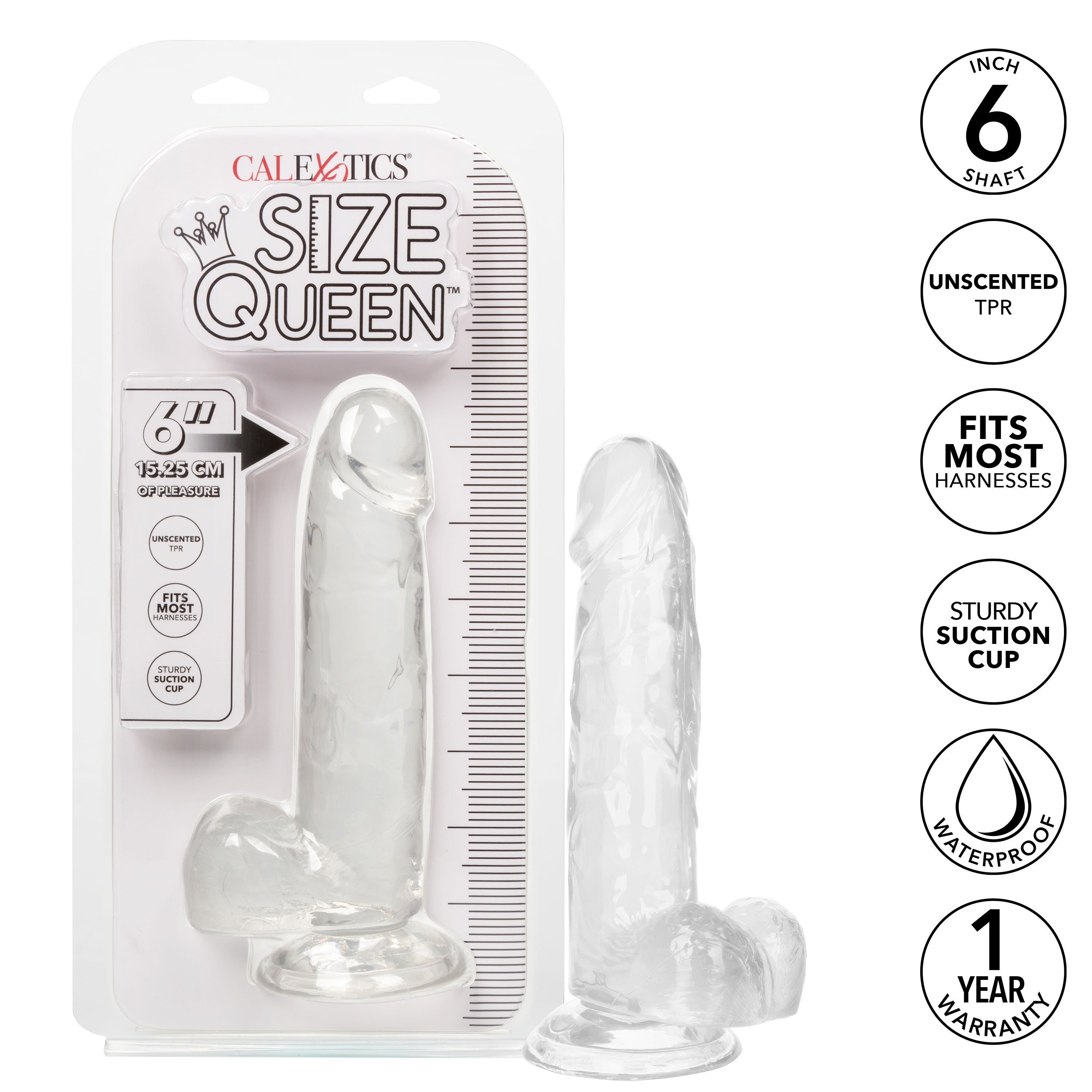 Size Queen 6 Inch Blue Realistic Dildo with Life Like Texture Clear > Dildos > Realistic Dildos