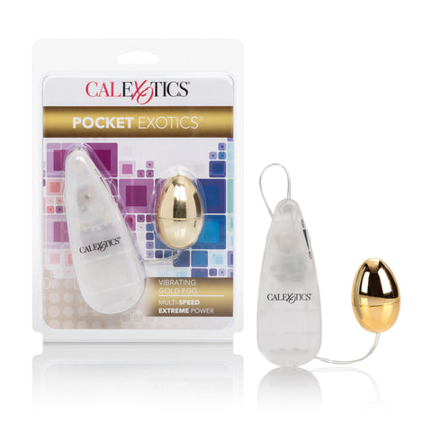 CalExotics Pocket Exotics Gold Vibrating Egg Adult Toy Gold BULLETS