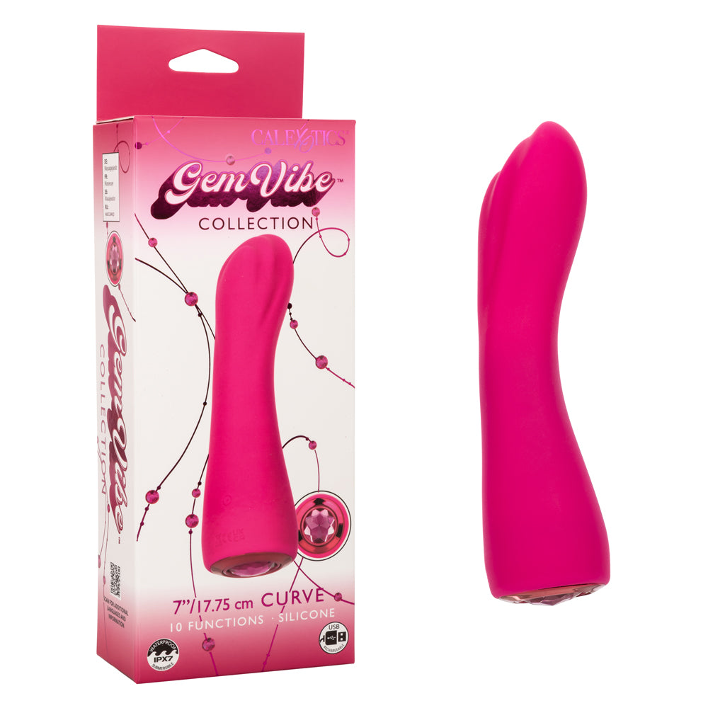 Gem Vibe Collection Curve Pink Adult Intimacy Massager Toy Pink Vibrators