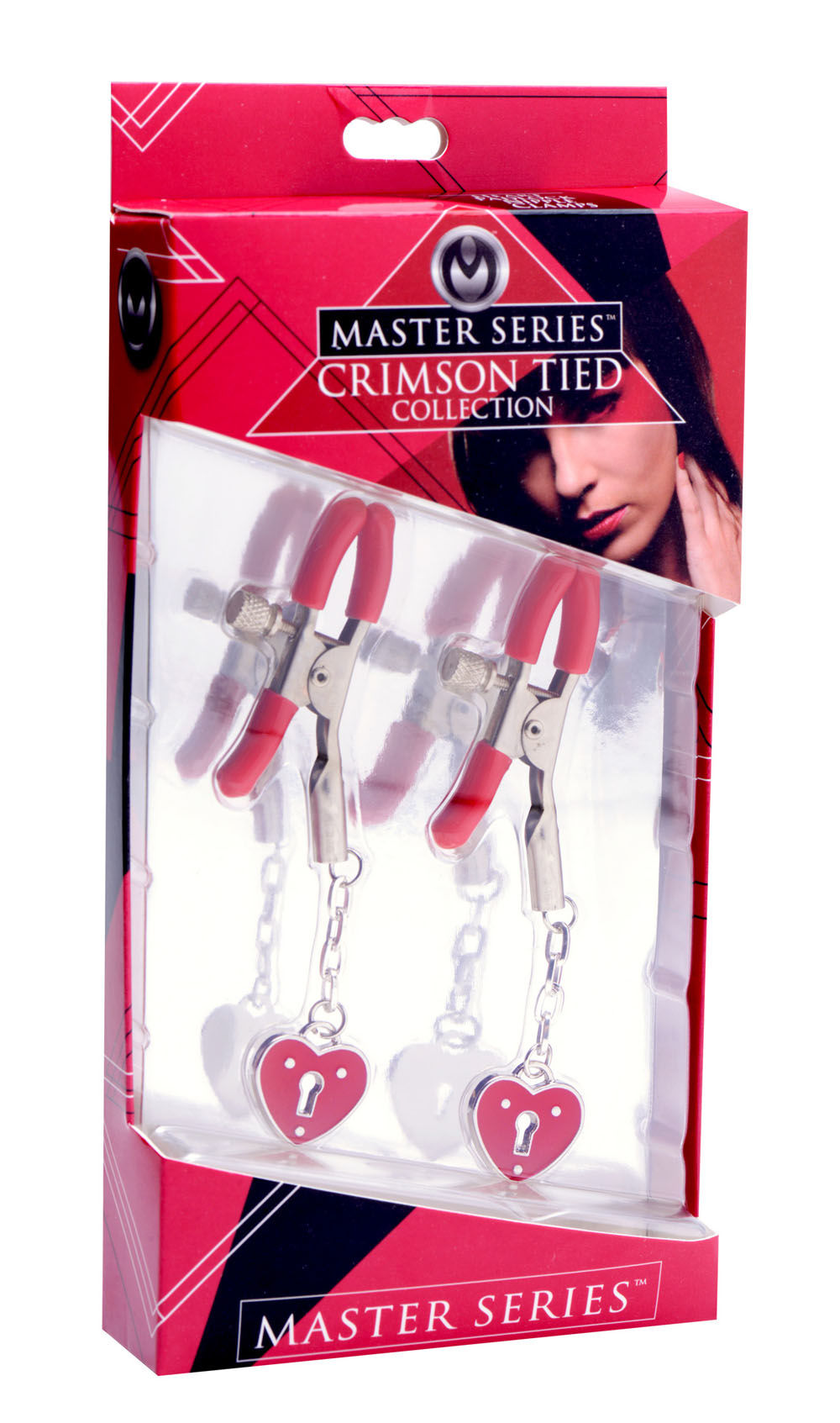 Charmed Heart Padlock Nipple Clamps with Adjustable Screw Grip Nipple Clamps