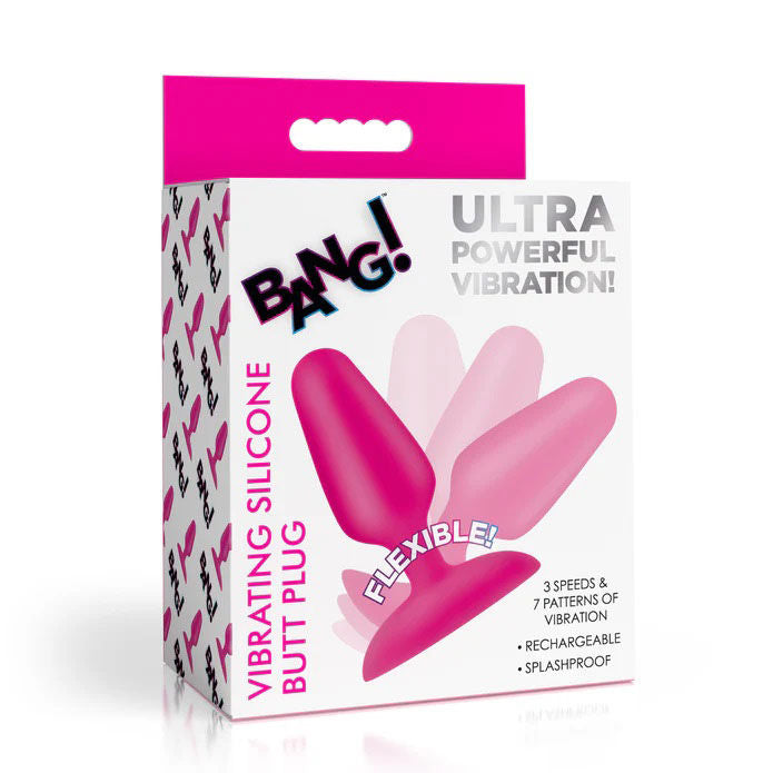 Flexible Vibrating Silicone 3.1" Butt Plug (Pink / Purple) – Premium Flexible Neck Butt Plug Pink > Anal Range > Butt Plugs