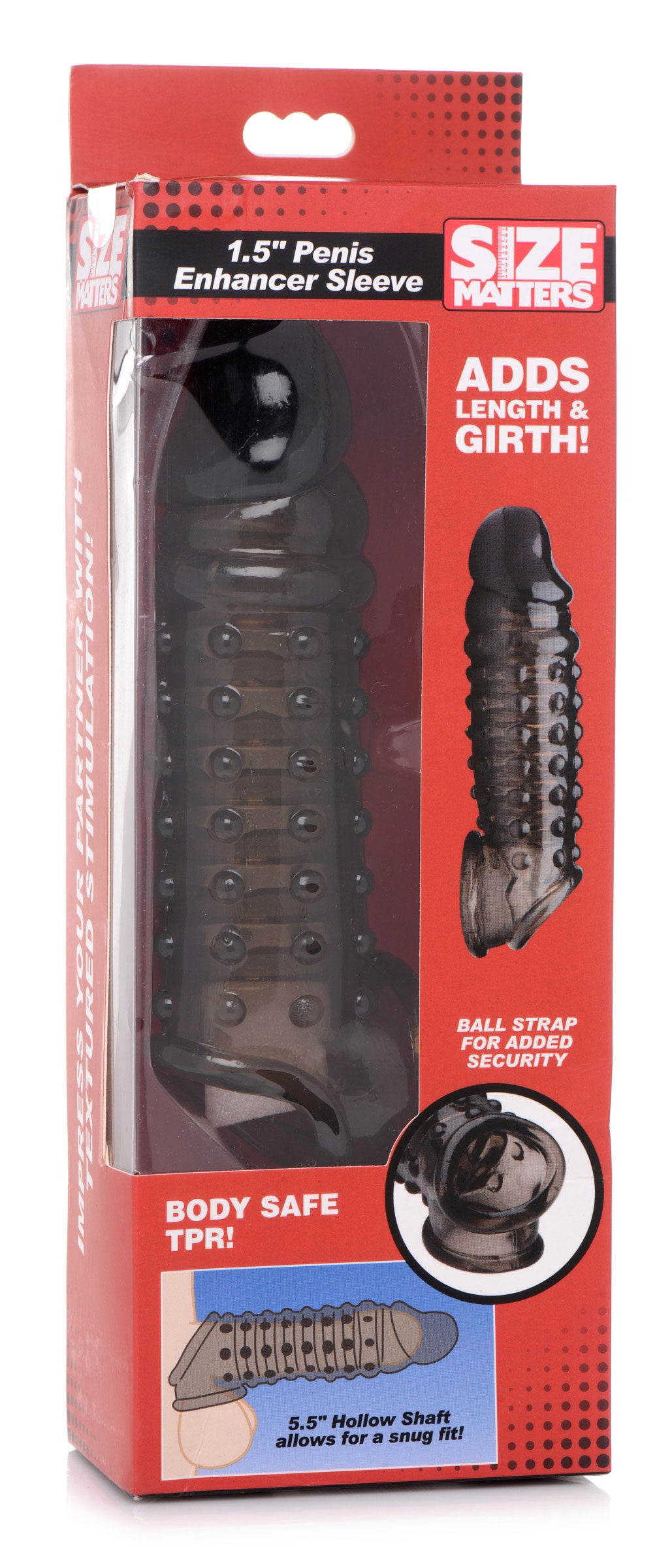 Penis Enhancer Sleeve 1.5 Inch Smoke – Extra Length and Girth Sleeve > Sex Toys For Men > Penis Sleeves