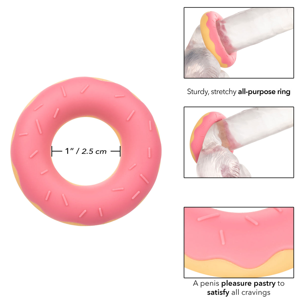 Naughty Bits Dickin Donuts Pink Silicone Donut Cock Ring > Cock Ring > Single