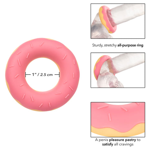 Naughty Bits Dickin Donuts Pink Silicone Donut Cock Ring Premium Stretchy Penis Enhancer COCK RINGS