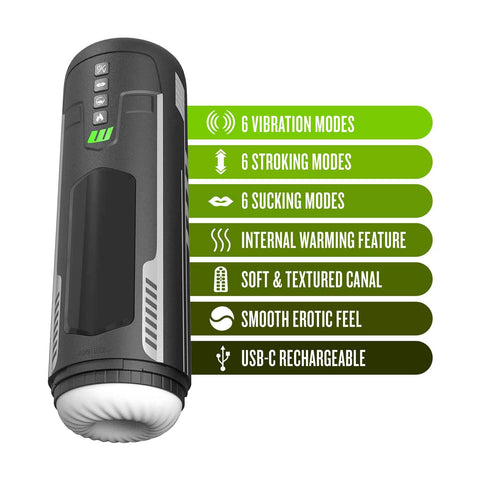 M for Men Master Blaster Automatic Male Masturbator Black Strokers - Manual