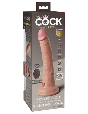 King Cock Elite 7 Inch (Light) – Rechargeable Dual Density Vibrating Dildo DONGS Vibrating