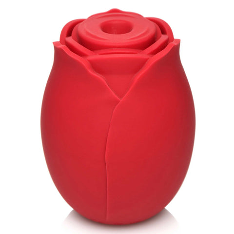 Mystic Rose Sucking and Vibrating Silicone Clitoral Vibrator Red Rose Stimulators