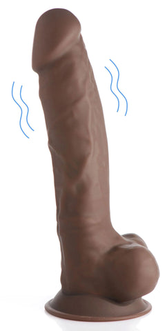 Fleshstixxx Bendable 8 Inch Vibrating Silicone Dildo Brown Brown Dongs Realistic