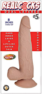 Dual Layered Realistic 8 Inch Dildo with Suction Cup Base Flesh Tone > Dildos > Realistic Dildos