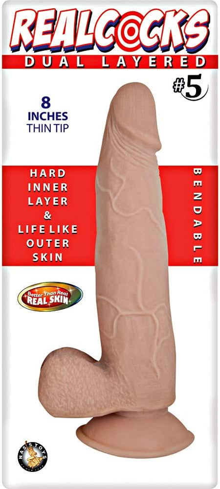 Dual Layered Realistic 8 Inch Dildo with Suction Cup Base Flesh Tone > Dildos > Realistic Dildos