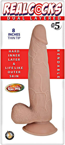 Dual Layered Realistic 8 Inch Dildo with Suction Cup Base Flesh Tone > Dildos > Realistic Dildos