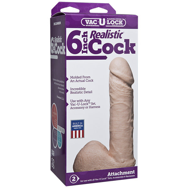 Vaculock 6 Inch Realistic Dildo Attachment Lifelike Dongs Realistic