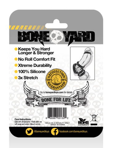 Boneyard Silicone Cock Ring 30mm Black Cockrings