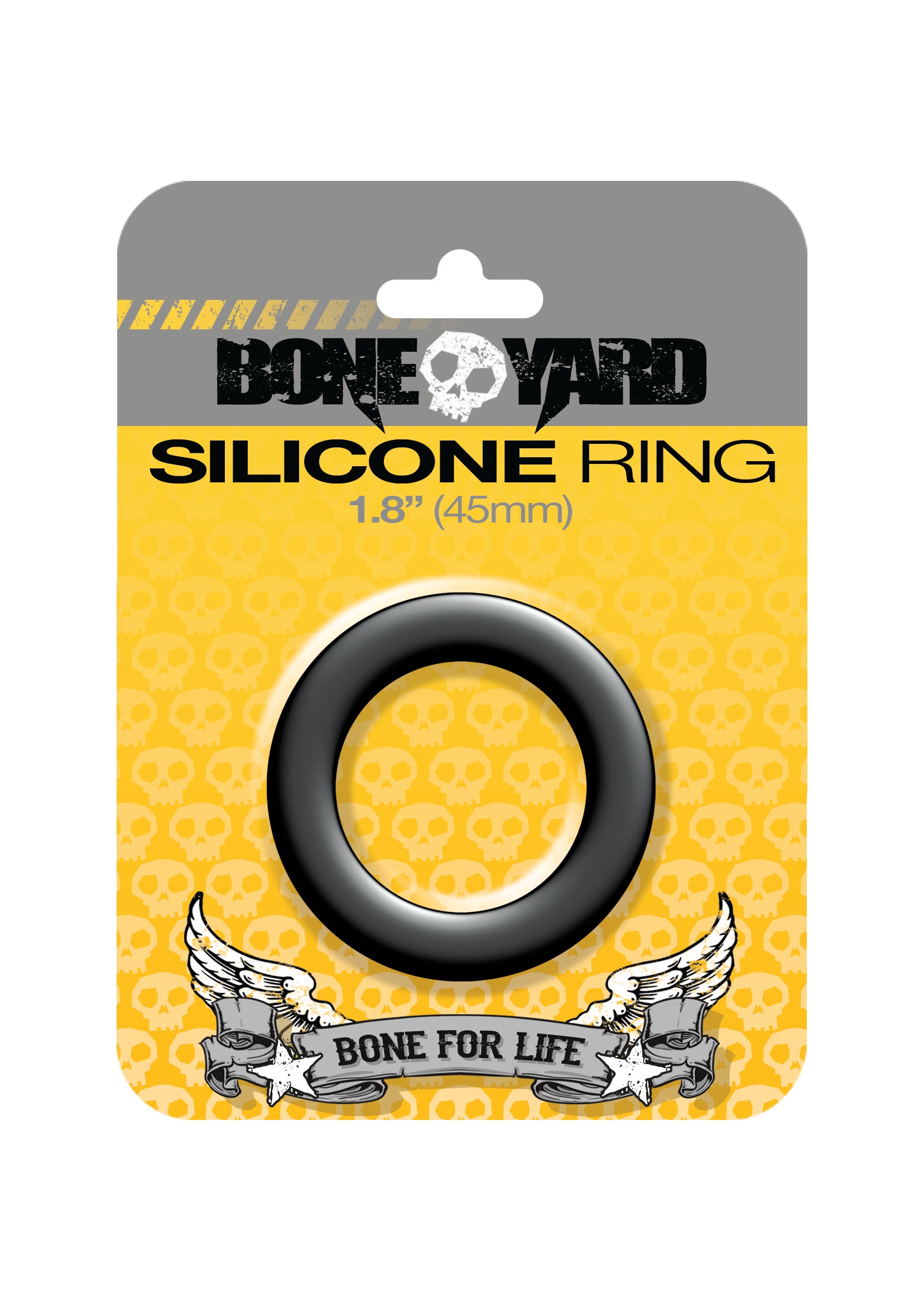 Boneyard Silicone Ring 45mm in Black - Comfortable and Durable > Cock Ring > Single