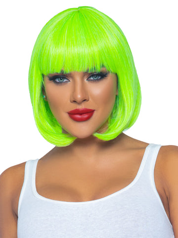 12 Inch Neon Green Short Bob Wig for Bold Festival Looks Wigs