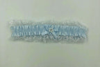Baby Blue Satin Leg Garter with White Lace Trim One Size Blue One Size > Clothes > Accessories
