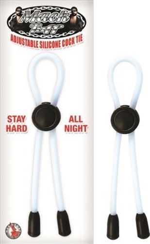Mack Tuff Adjustable Silicone Cock Tie - Black Clear Cockrings