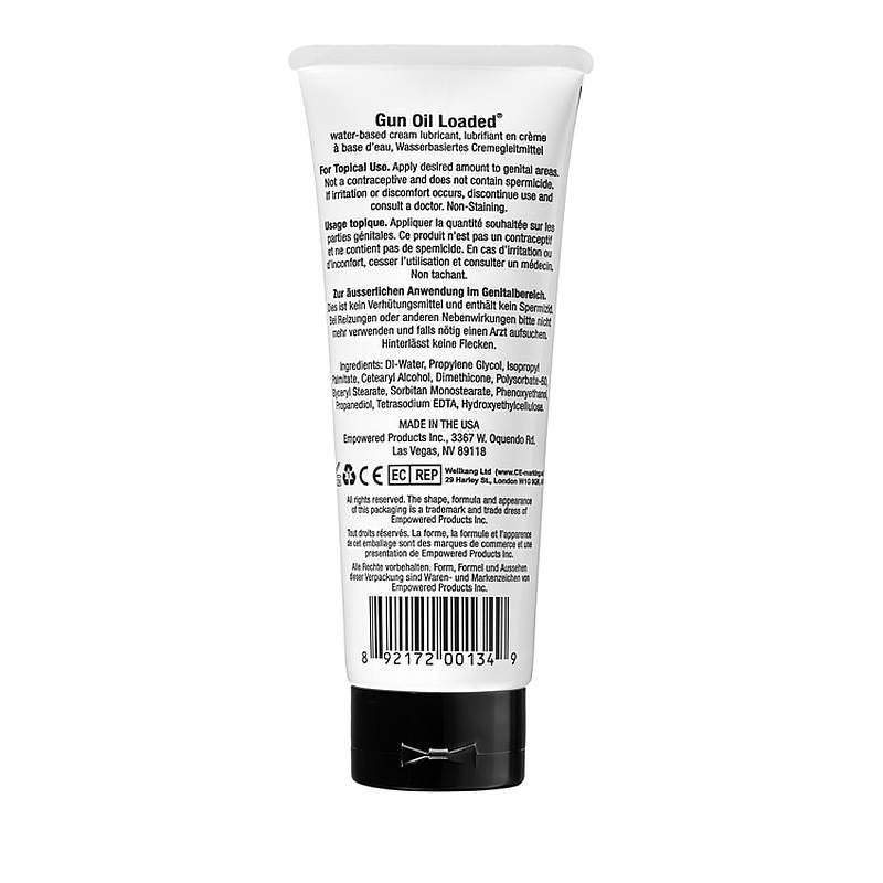 Gun Oil Loaded Hybrid Lubricant – Water-Based with 5% Silicone 3.3oz Tube > Lube > Speciality Exempt