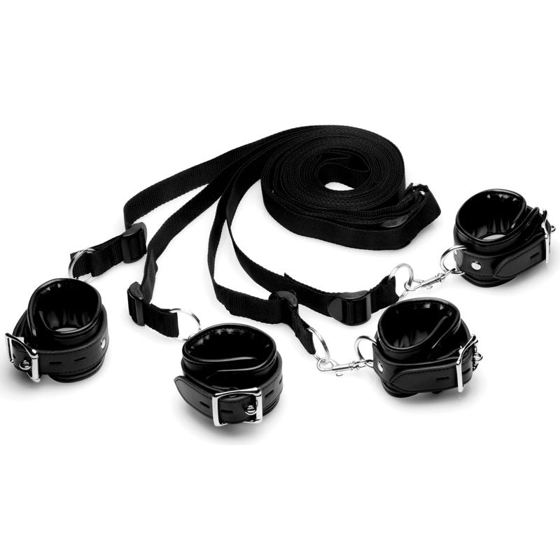 Adjustable Bed Restraint Kit with Comfortable Cuffs and Straps – Bed Restraint System > Bondage Gear > Bed Restraints Main image