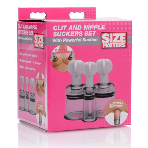 Size Matters Clit And Nipple Sucker Set Suction Stimulator Nipple Suckers