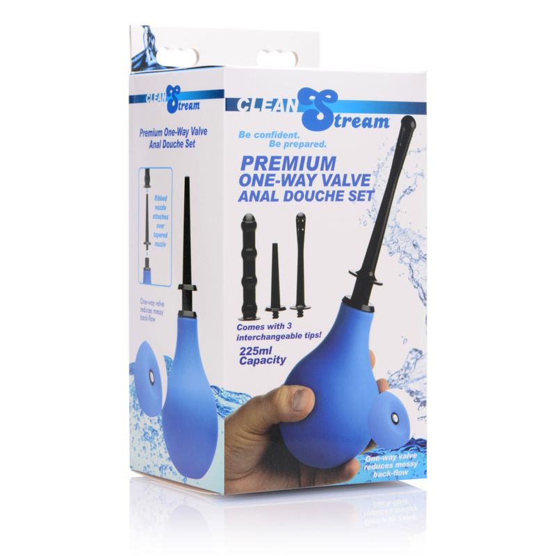 Premium One Way Valve Anal Douche Set with Three Nozzles Douches