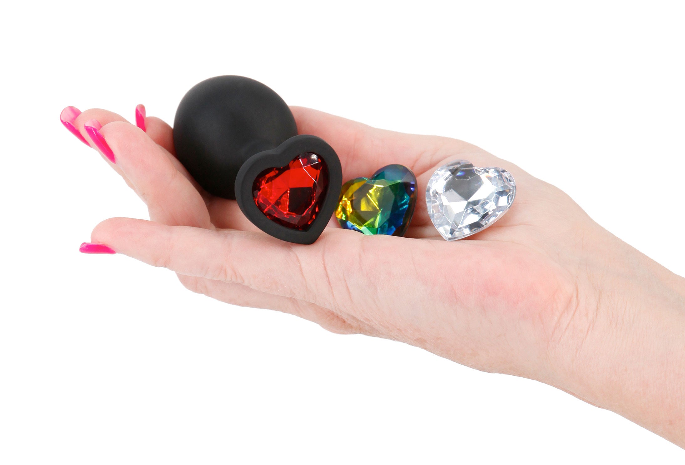 Glams Xchange Heart Medium Butt Plug with Heart Gems > Anal Range > Jewel Butt Plugs