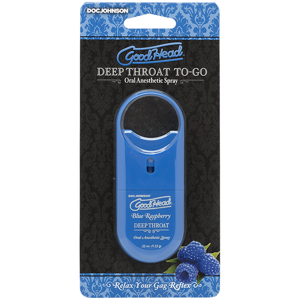 GoodHead Deep Throat Spray To-Go – Oral Numbing Spray - Blue Raspberry 9ml Secondary image