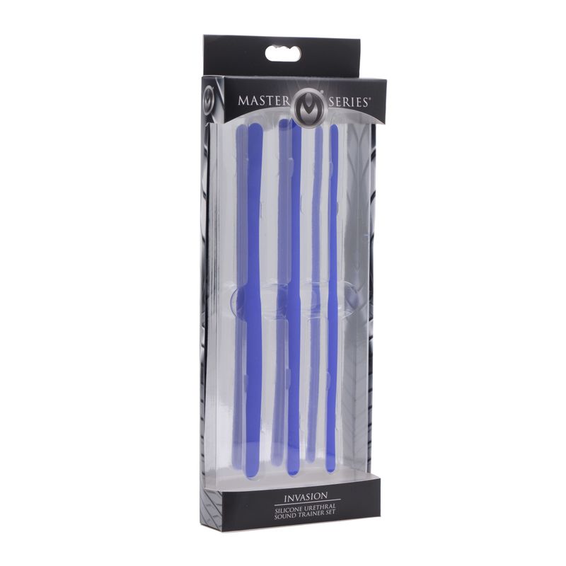 Invasion Silicone Urethral Sound Trainer Set for Adult Pleasure Blue Sounding Rods