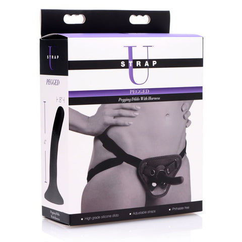 Pegging Dildo With Harness For Enhanced Pleasure And Comfort Black STRAP-ONS