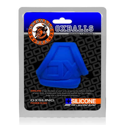 OxBalls Oxsling Silicone Power Cock Sling Support Blue Ice COCK RINGS Sling