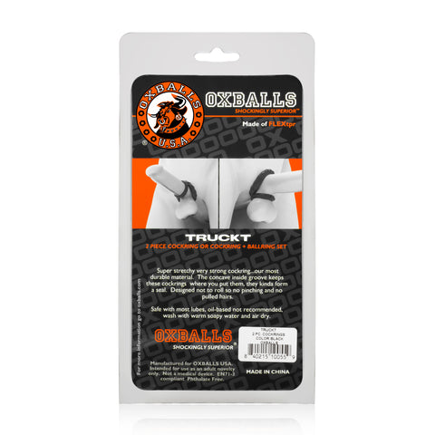 Trukt 2 Piece Cockring Set Black for Enhanced Comfort and Support Cockrings