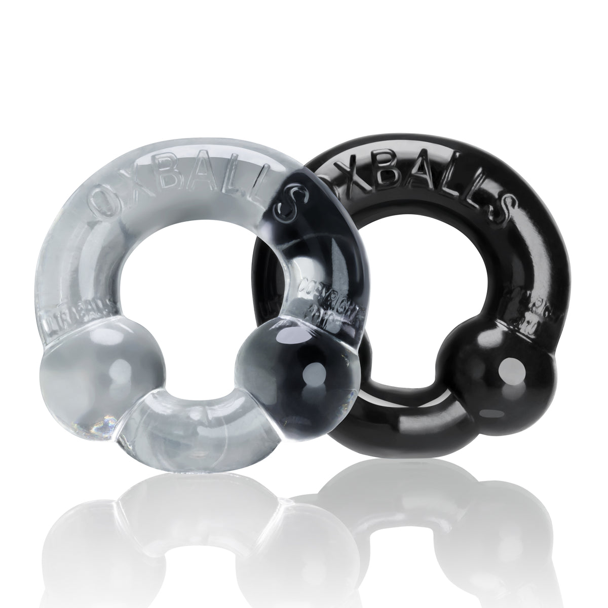 Ultraballs 2 Pack Cockring Black and Clear Multi Cockrings
