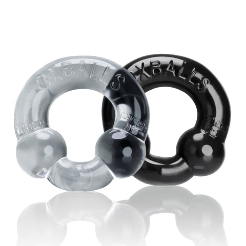 Ultraballs 2 Pack Cockring Black and Clear Multi Cockrings